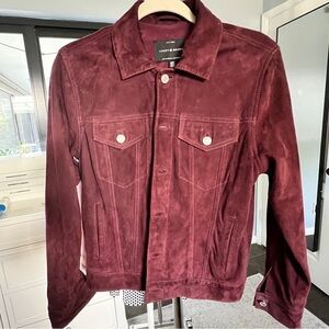 Lucky Brand suede trucker jacket in Merlot